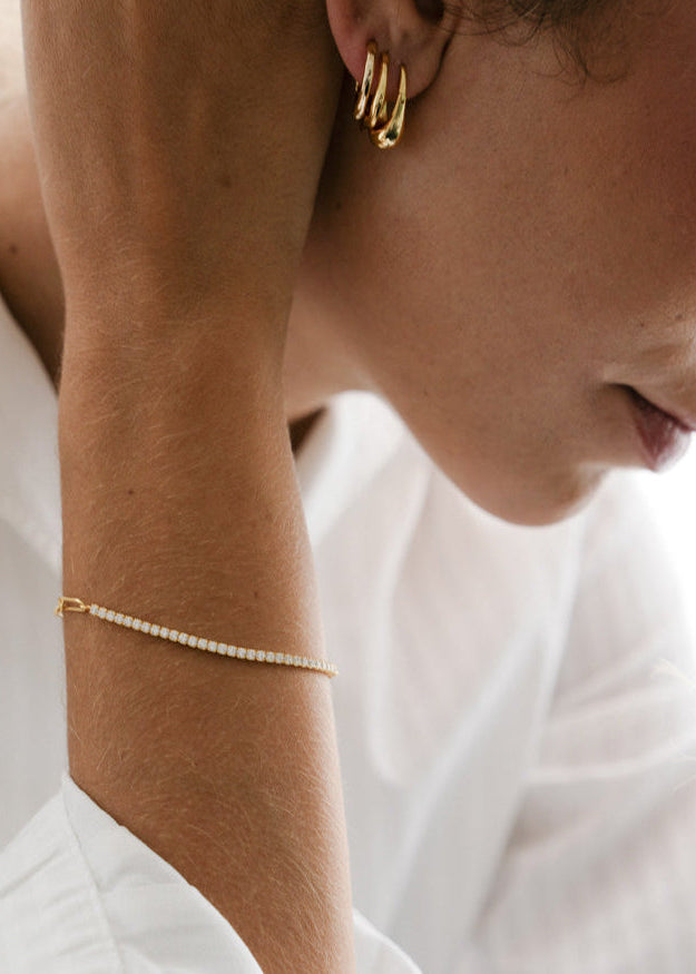 Neptune Armband Gliederkette Tennisarmband Mobijou aus 18 Karat Vergoldet und 925 Sterlingsilber