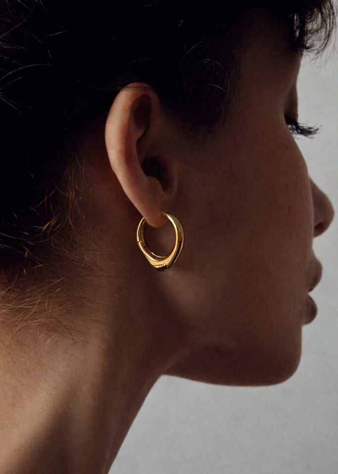 14 Karat vergoldete Statement Creolen in Sterling Silber für jeen Tag 